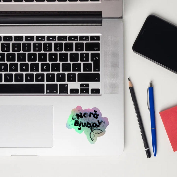 NoraBlubby halo logo sticker product image (1)