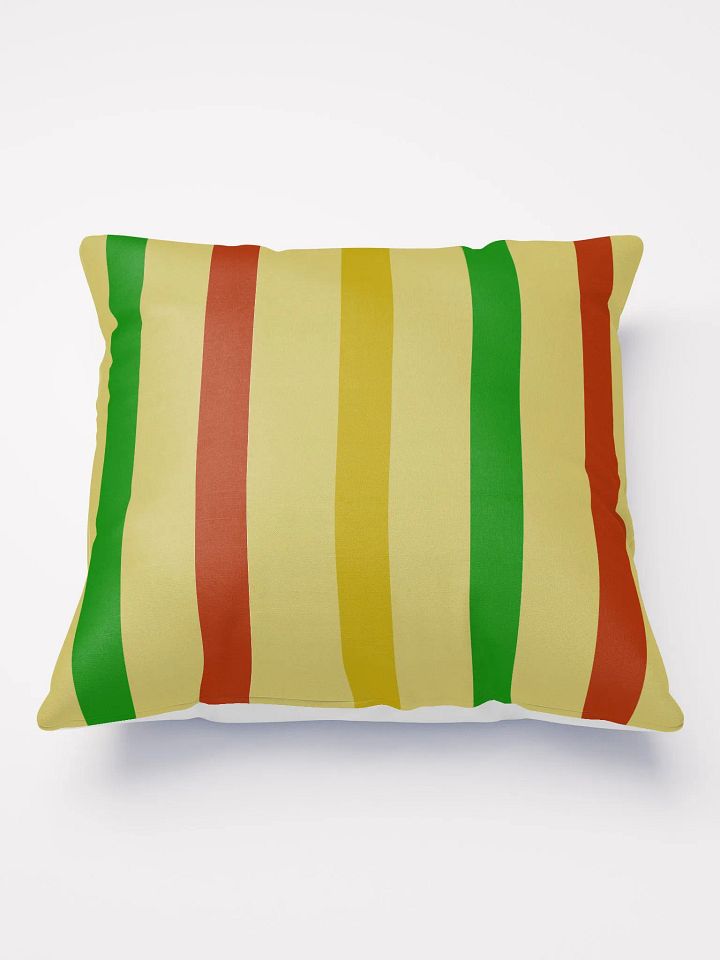 Gold, Red and Green Stripes Throw Pillow product image (1)