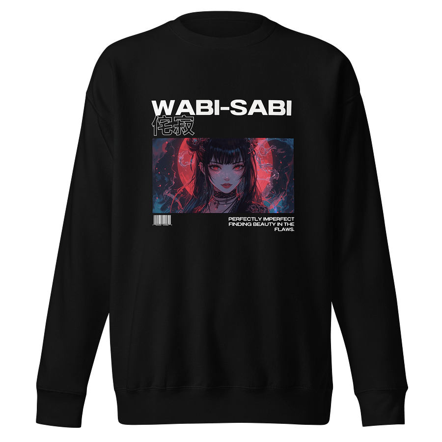 Japanese Zen Sweatshirt – “Perfectly Imperfect” Cozy Minimalist Pullover Dark product image (1)