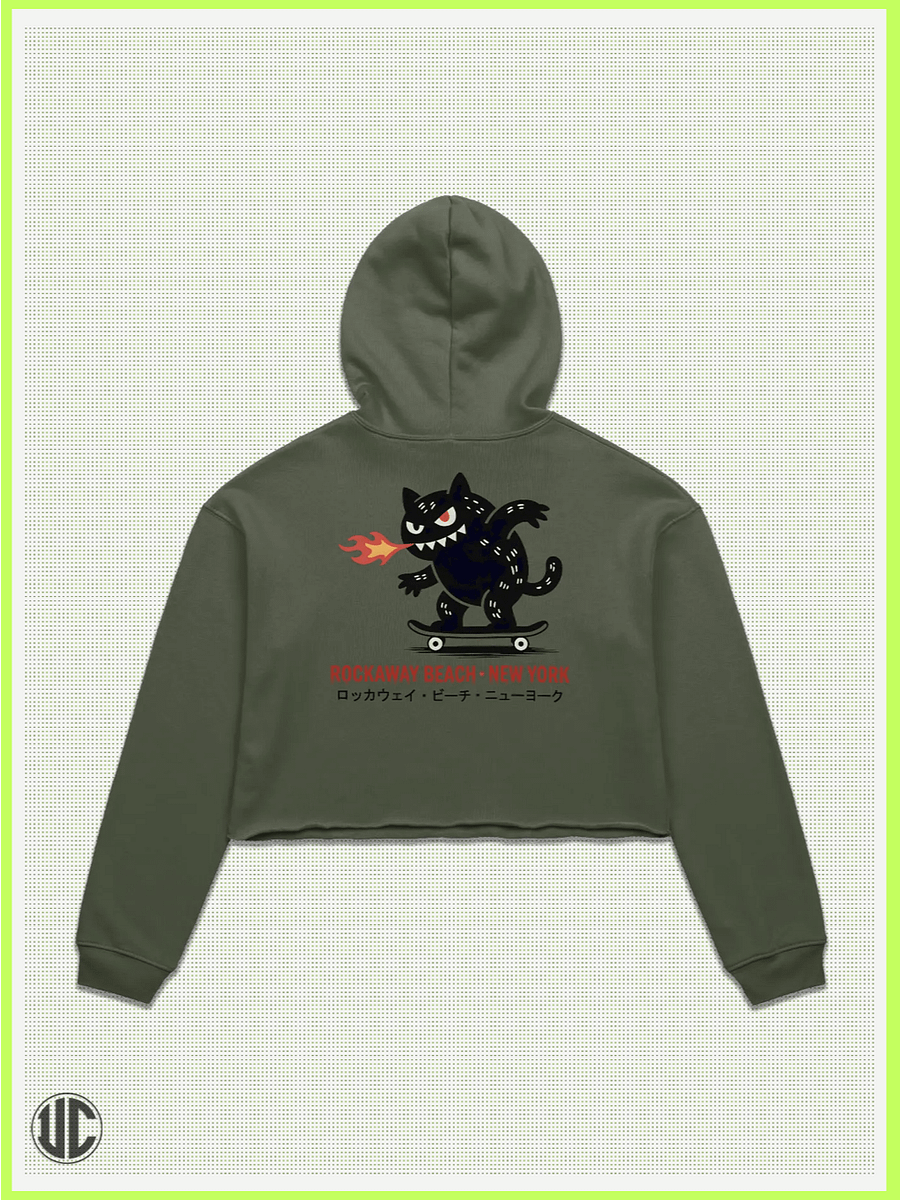 UnkoCon – Rockaway Beach NY Skater Crop Hoodie product image (2)