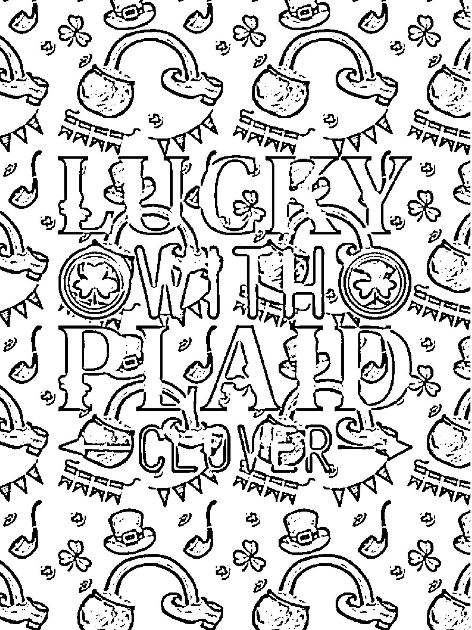 St. Patrick's Day Pattern and Quotes Coloring Book product image (7)