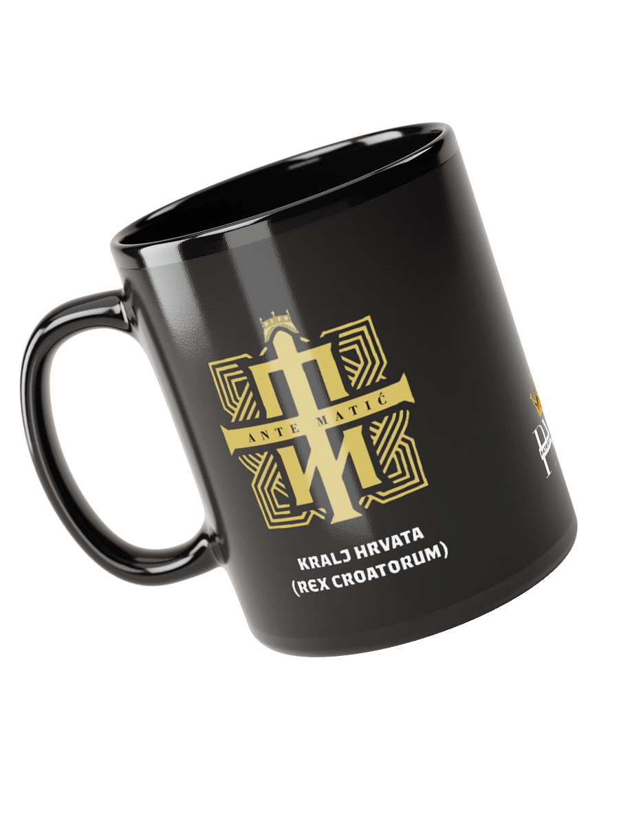 Royal Croatian Emblem Black Glossy Mug Ante Matić Rex croatorum product image (3)
