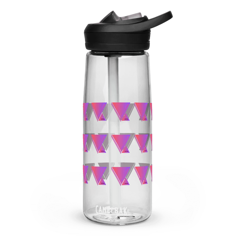 Triangular Grid Purple Sports Water Bottle product image (5)