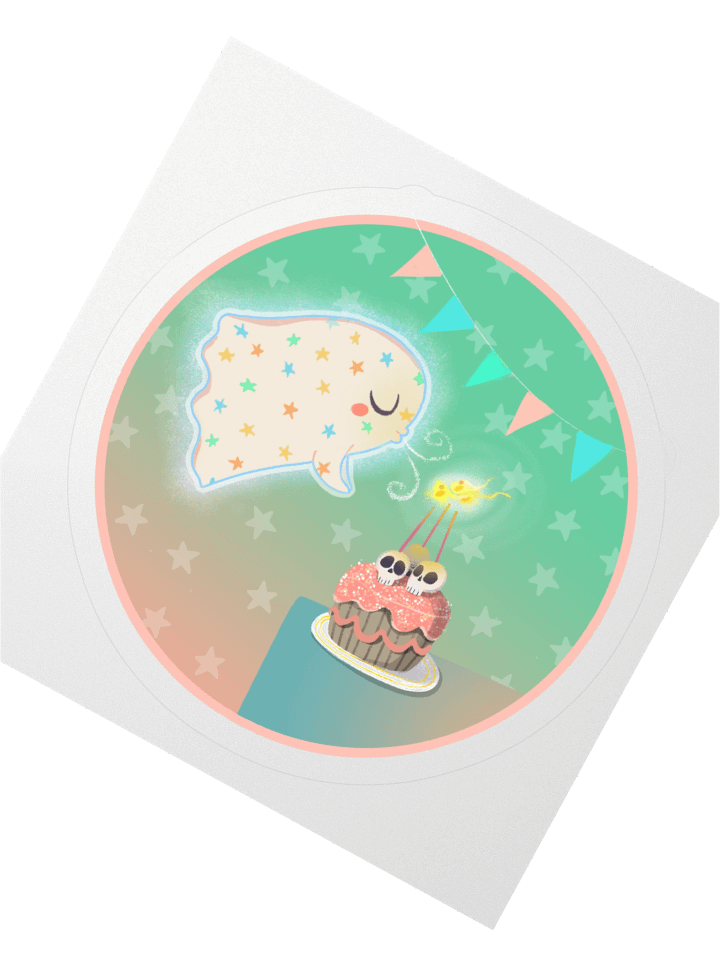 Pastel Little Ghost Birthday Party - Vinyl Sticker product image (2)