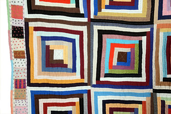 Linen Kantha Quilt /Twin Size quilt /toddlers quilt/ Patchwork Geometric Kantha Quilt Throw Gudri Rally Bedspread Blanket Coverlet Ralli product image (1)