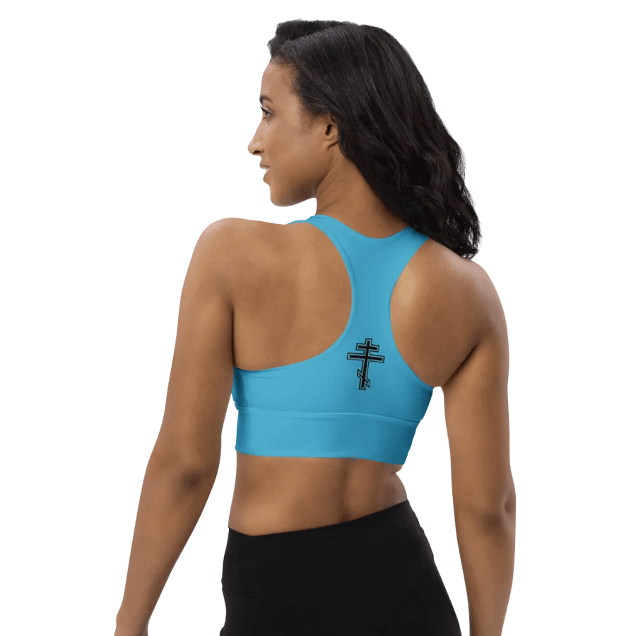 Sky Blue Serenity Longline Sports Bra product image (6)