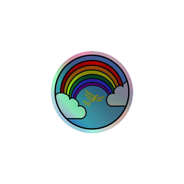 Rainbow Lib Dems holographic sticker product image (1)
