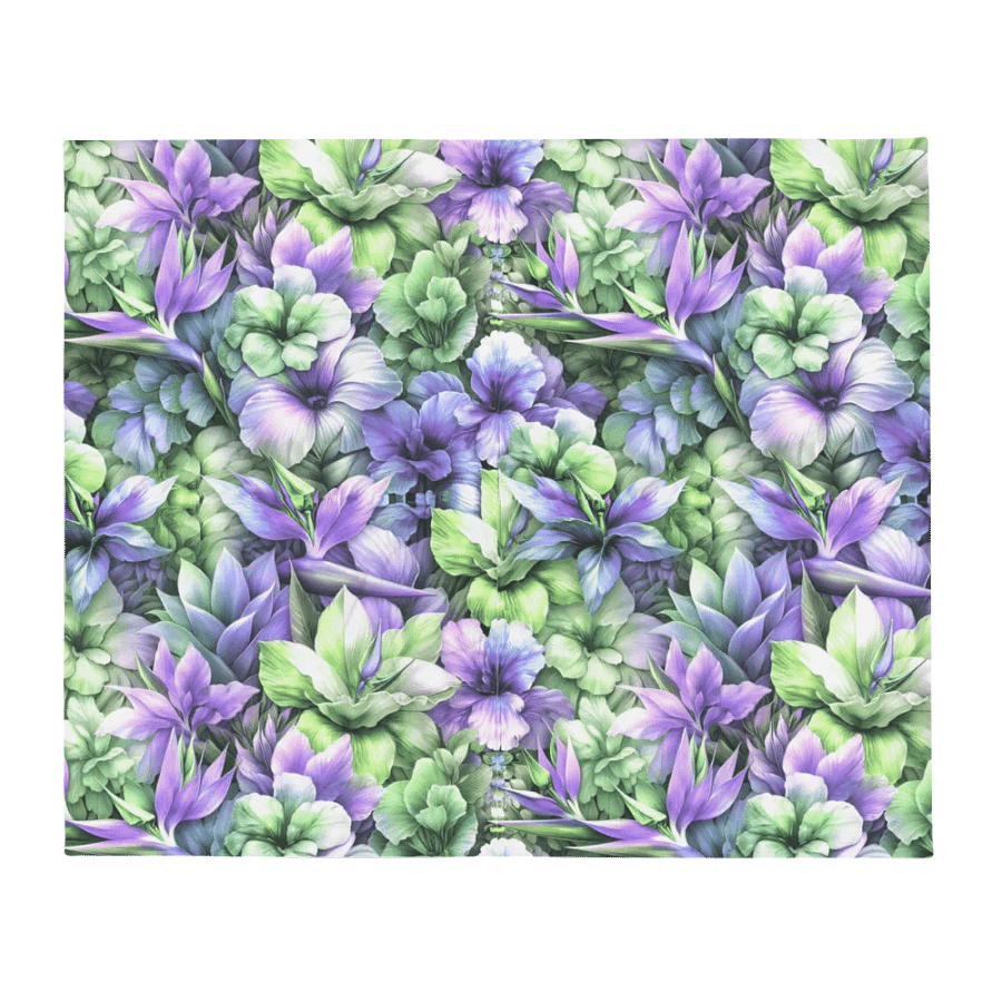 Color My World Green & Lilac Floral Throw Blanket product image (3)