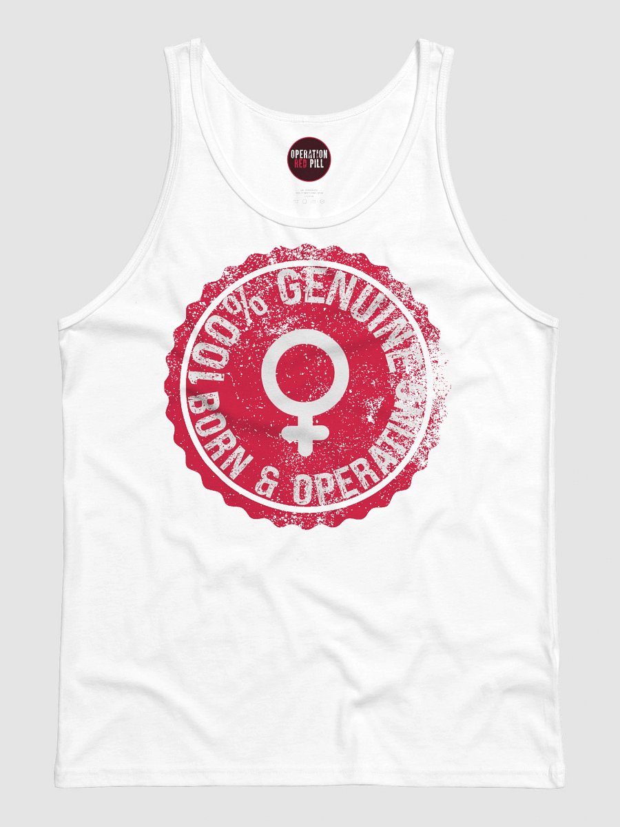 "100% Female" Pill Tank Top - White product image (1)
