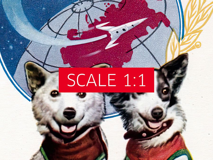 Belka and Strelka, soviet space dogs — Soviet vintage space art poster product image (4)