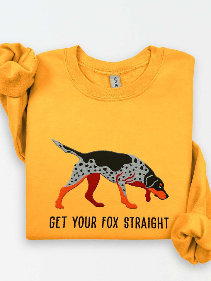 Get Your Fox Straight Sweatshirt (Embroidered) of an American Foxhound(Blue) product image (1)