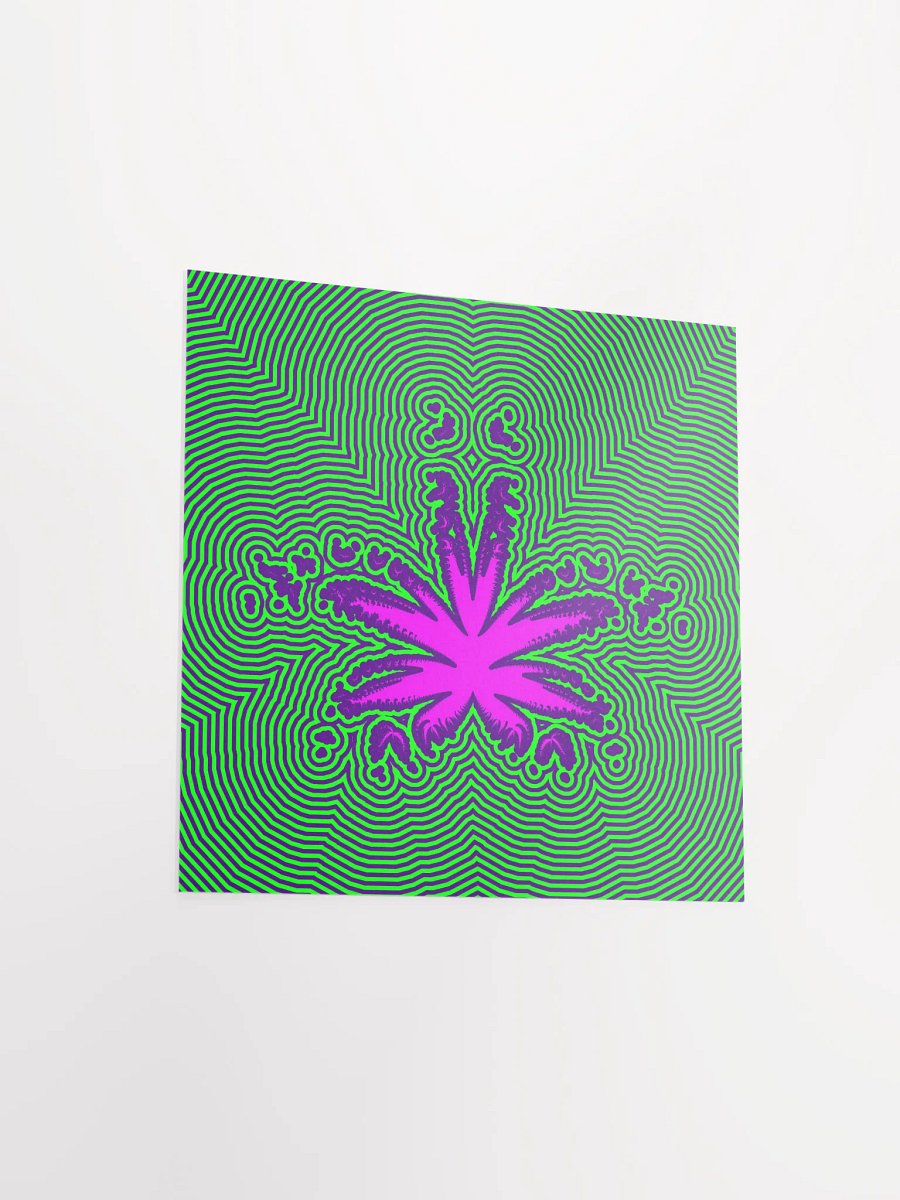 Trippy 420 Pot Leaf Poster, Psychedelic Stoner Cannabis Wall Art, Pink Purple Green Ganja Weed Print, Rad Reefer Pothead Gift product image (3)