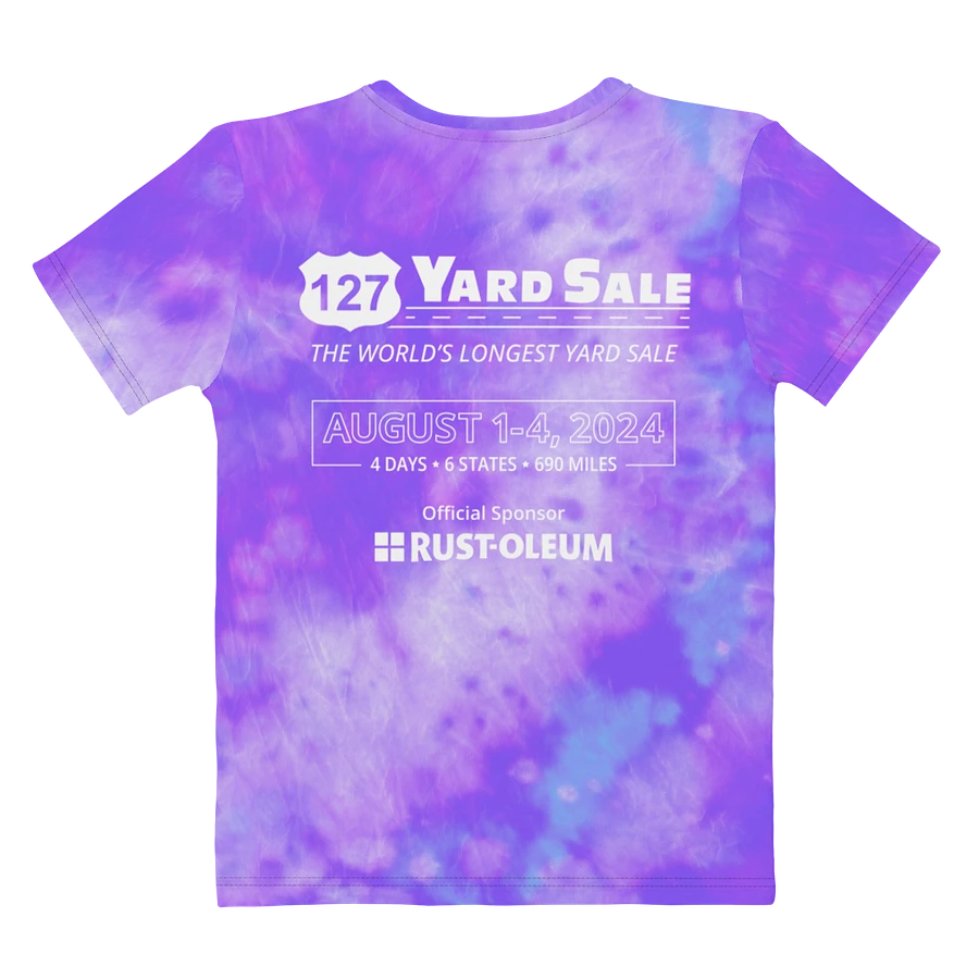 127 Yard Sale (2024) - All-Over Lavender Blue Tie-Dye Print Women's Crew Neck T-Shirt product image (9)