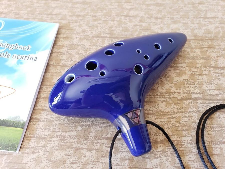 Blue Zelda Ocarina of Time Ceramic Alto C 12 Hole Flute Music Instrument Link Nintendo Birthday Christmas Xmas Gift product image (3)