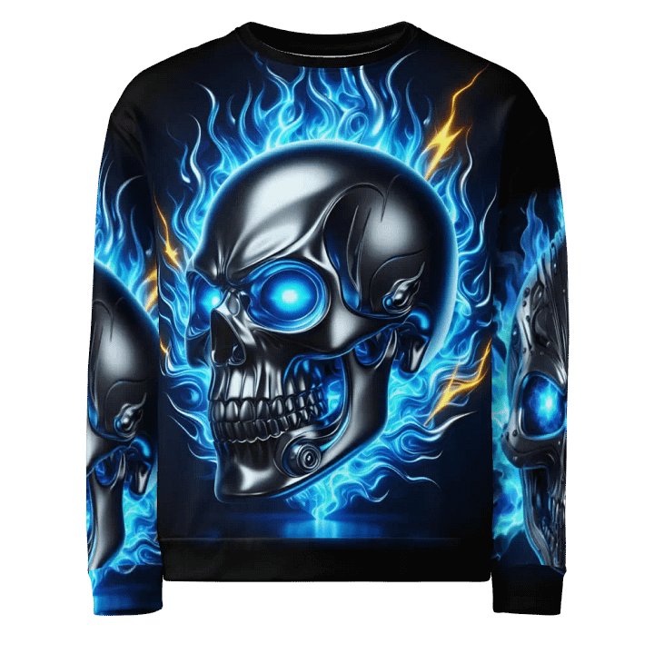 Silver Skull and Flames - Unisex Sweatshirt #19 product image (1)
