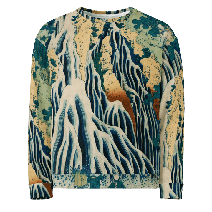 Kirifuri Falls at Mount Kurokami All-Over Print Recycled Unisex Sweatshirt product image (1)