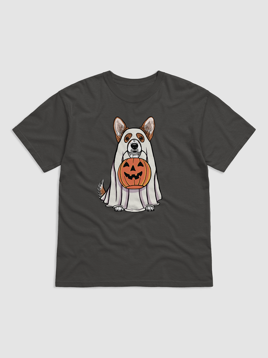 Funny Halloween Cardigan Welsh(Sable) Corgi T-Shirt | Funny Corgi Wearing a Ghost Costume and Holding a Pumpkin Basket product image (17)