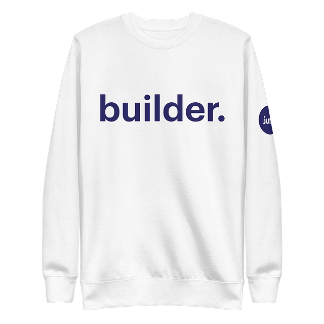 Builder Adult Crew Sweatshirt, White product image (1)