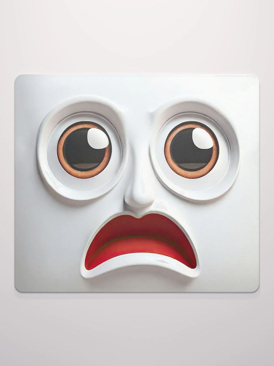 Whimsical Surprised Face Mouse Pad: Add Playfulness to Your Workspace! product image (2)