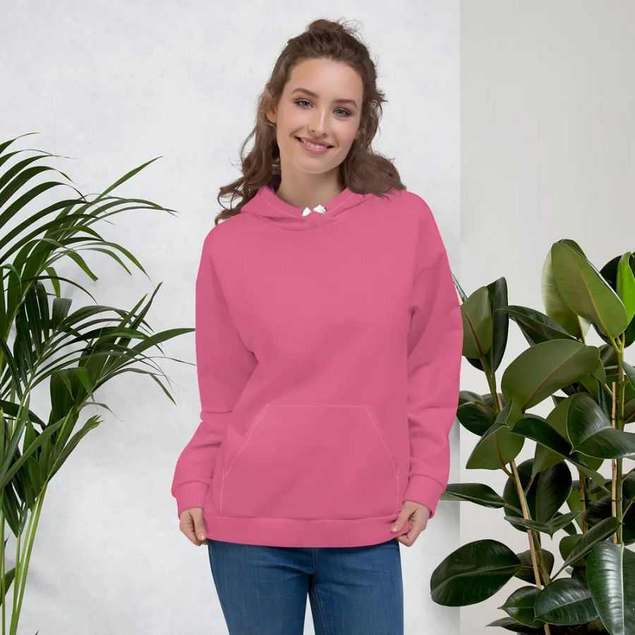 Plain Rosy Blush Pink Soft Summer Unisex Recycled Polyester Heavyweight Premium Hoodie by Treasure Pie product image (6)
