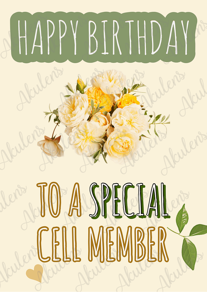 Akulens Cream Green Happy Birthday Cell Member product image (1)