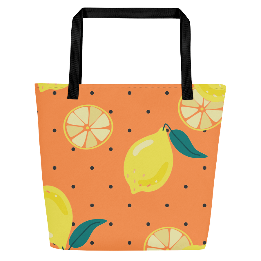 Lemon Tote Bag – Fresh All-Over Print Fruit Bag for Summer, Aesthetic Market Tote for Citrus Lovers product image (1)