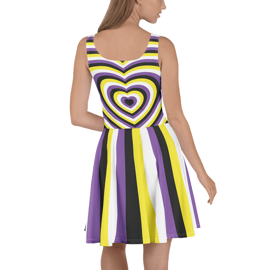 Non-binary Pride Hearts Skater Dress product image (4)