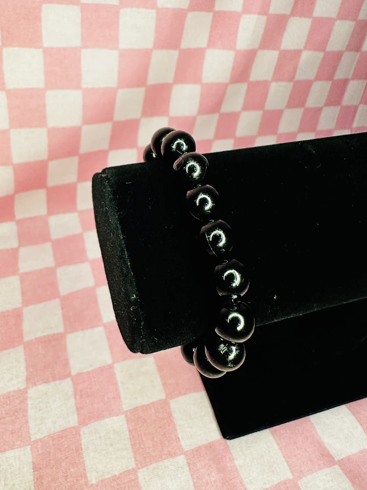 Large Black Bead Stretch Bracelet product image (1)