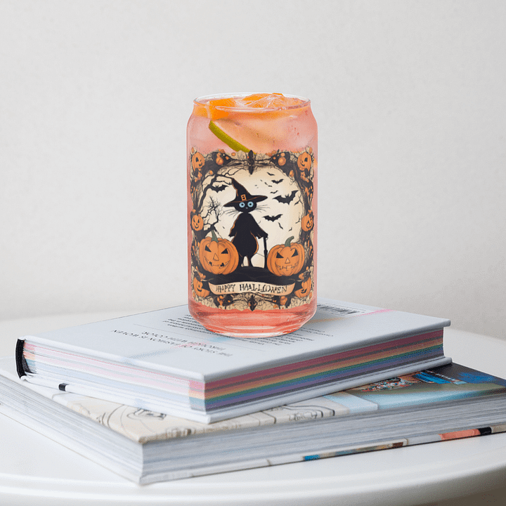 Witchy Cat Halloween Can-Shaped Glass product image (2)