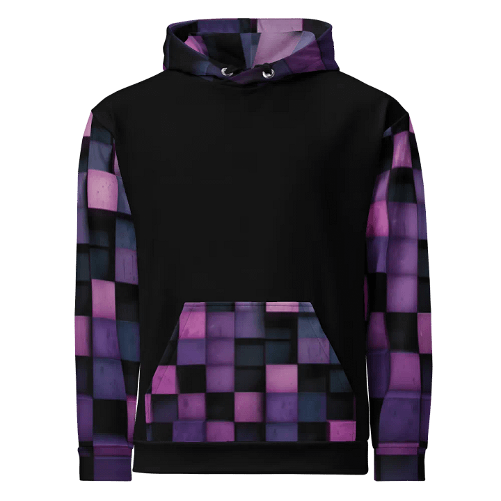Black And Purple Squares Unisex Hoodie product image (1)