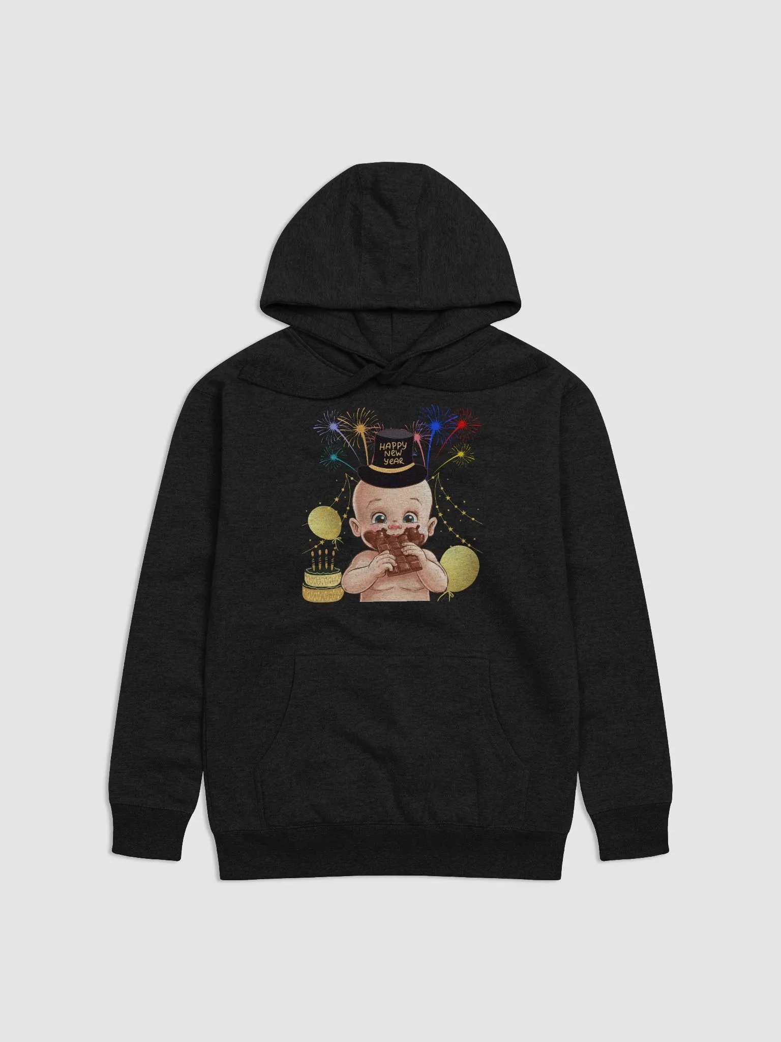 Baby New Year Eating Chocolate Hoodie product image (1)