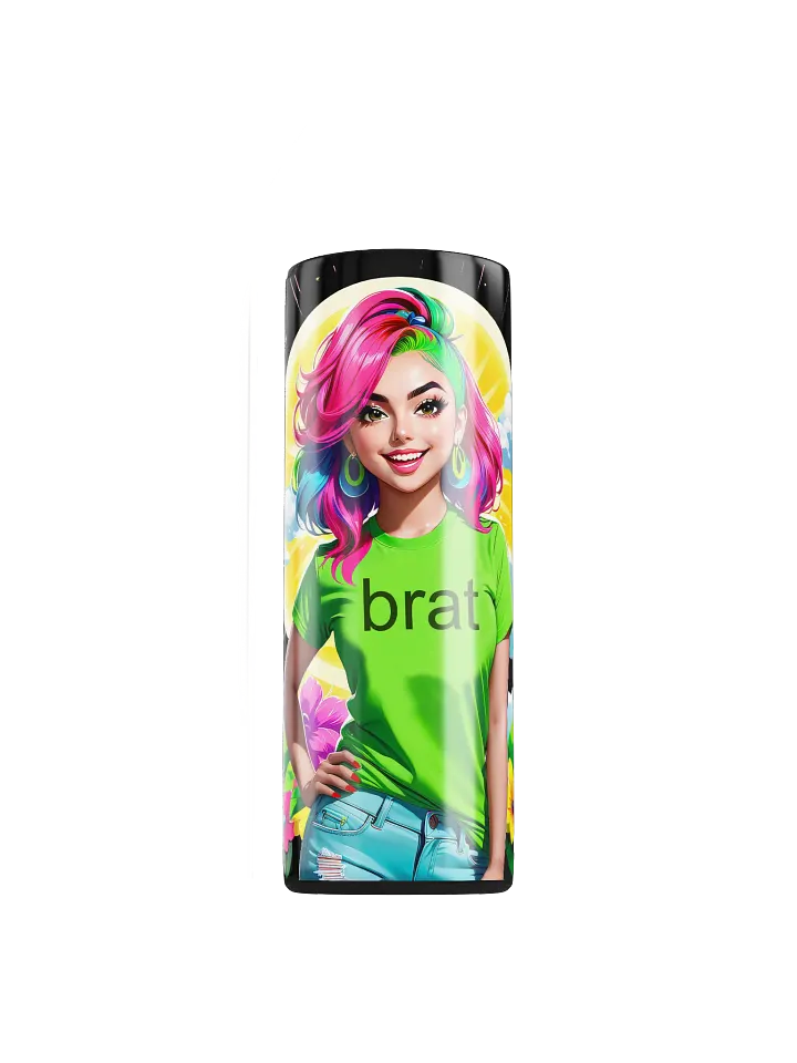Brat 20 oz Skinny Stainless Steel Tumbler - Black - Brat Life v5 product image (1)