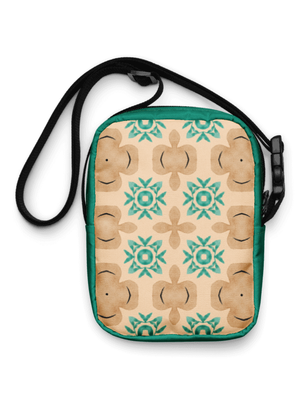 Teal and Tan Boho Crossbody Bag – Two-Pattern Style product image (2)