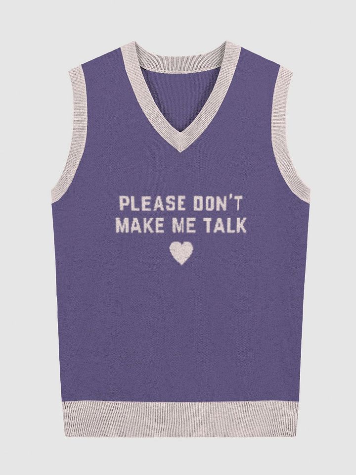 PLEASE DON'T MAKE ME TALK (light pink and purple) knitwear vest product image (2)