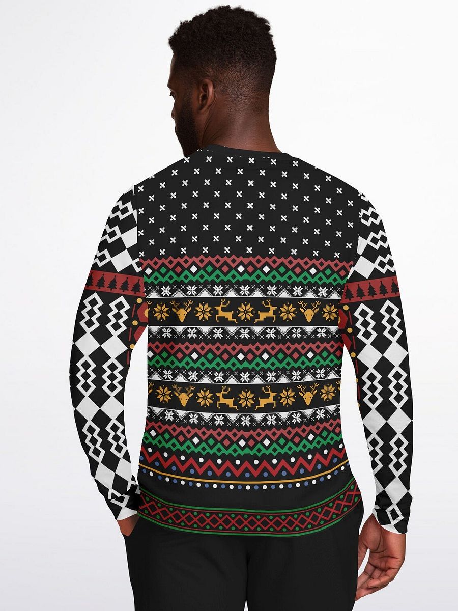 Naughty & Nice Tattooed Santa Ugly Christmas Sweater - Cool Santa with Sunglasses Fair Isle Knit Holiday Jumper product image (4)