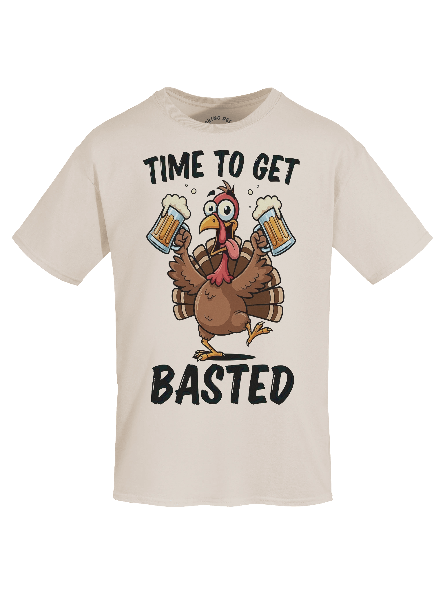 "Time to Get Basted" Funny Thanksgiving Beer Turkey T-Shirt product image (1)