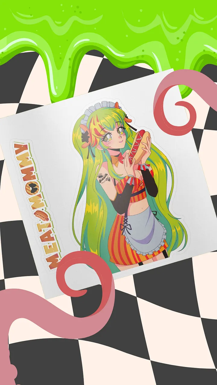 Retro Meat Mommy Sticker product image (1)