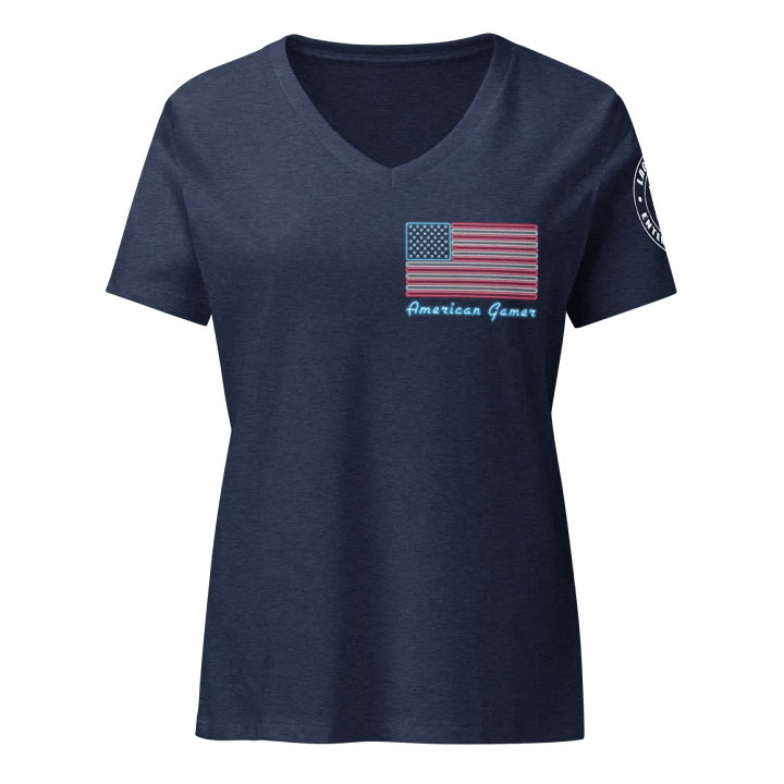 American Gamer V-neck Tee Navy Blue product image (1)