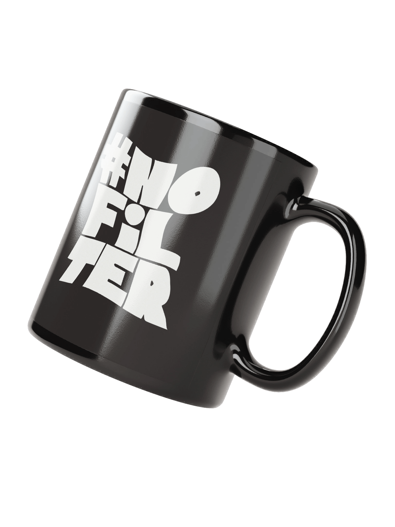 #NoFilter Bold Typography Quote Black Coffee Mug product image (3)