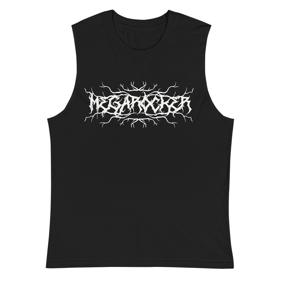 MegaRocker White Death Metal Logo Muscle Tank product image (2)