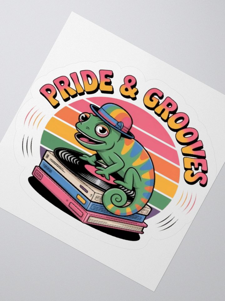 Pride & Grooves: Vibrant Chameleon Vinyl Sticker product image (4)