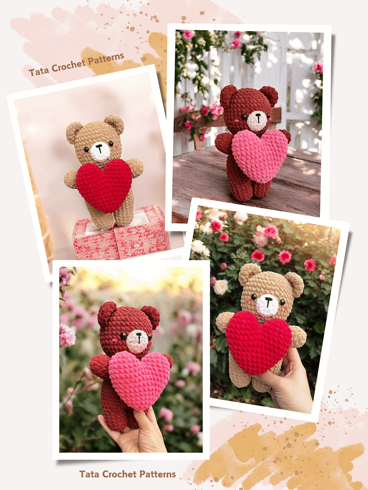 PDF Pattern - Crochet Bear Holding The Heart product image (2)