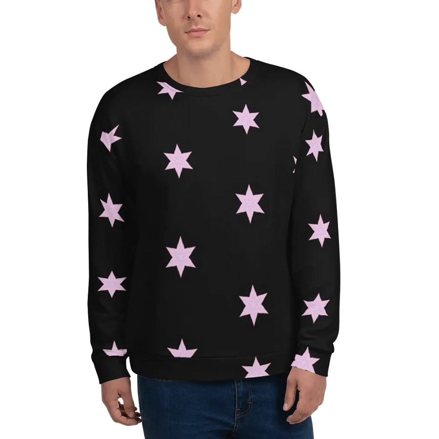 Abstract Repeating Pink Stars Unisex All Over Print Sweatshirt product image (6)