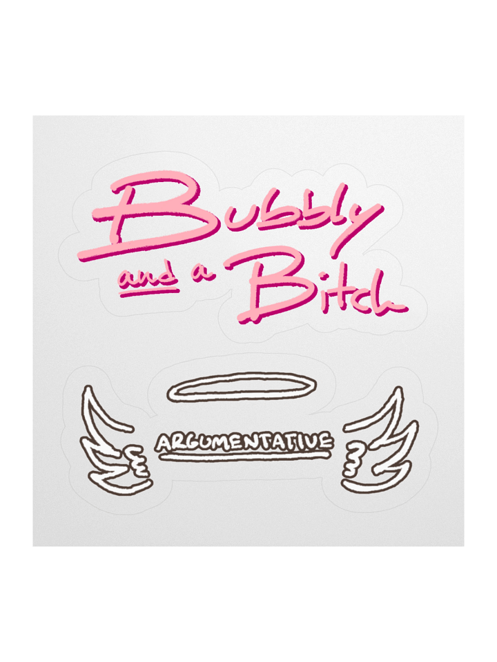 Bubbly and a B pink shadow sticker pack product image (2)