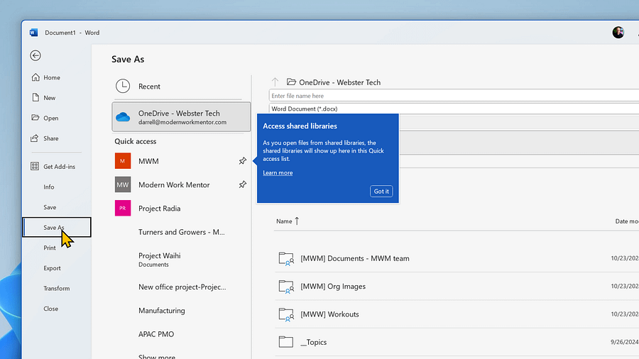 Shift from local folders to OneDrive - Workout video product image (2)