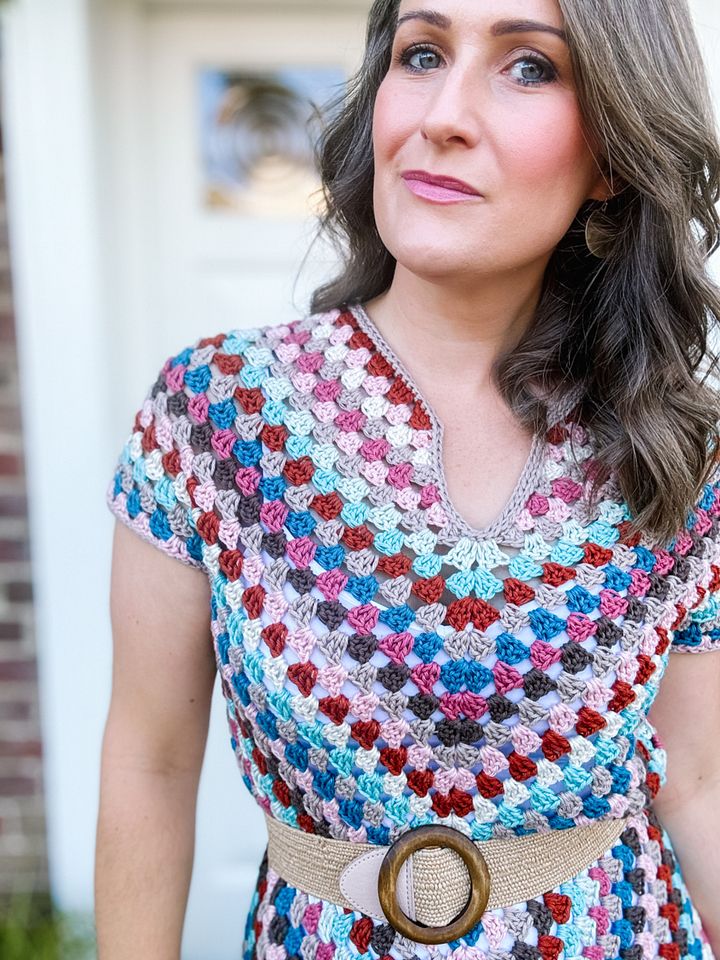 Top Down Crochet Granny Stitch Dress Pattern Adult Sizes product image (2)
