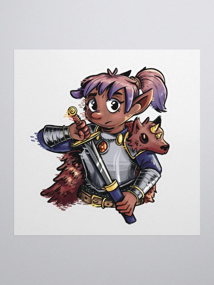 Gnome Paladin Sticker - Fantasy RPG Character Art Decal product image (1)