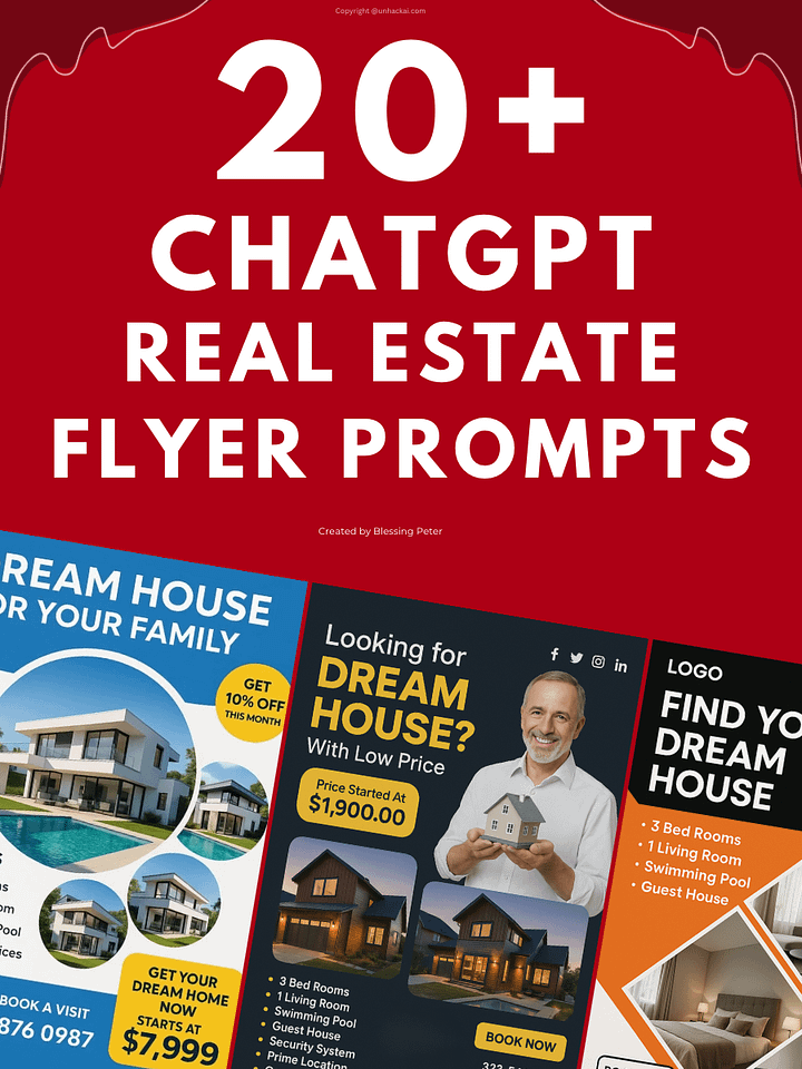 20+ ChatGPT Real Estate Flyer Prompts product image (1)