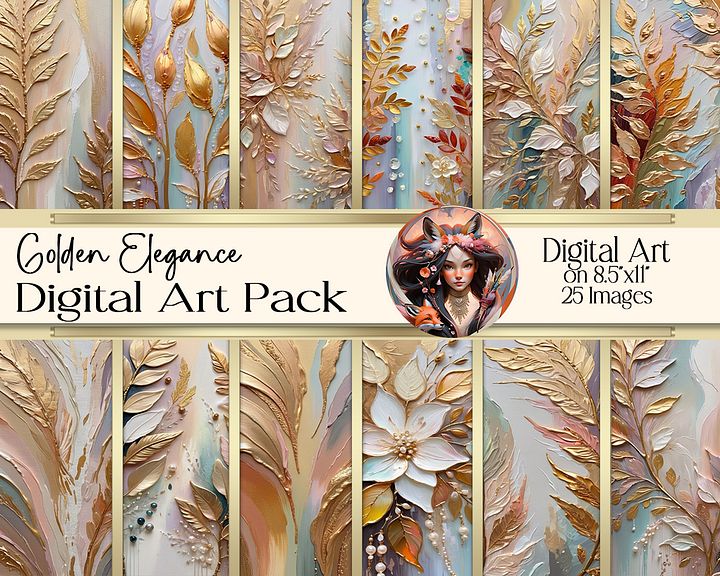 Golden Elegance Digital Art Collection product image (1)