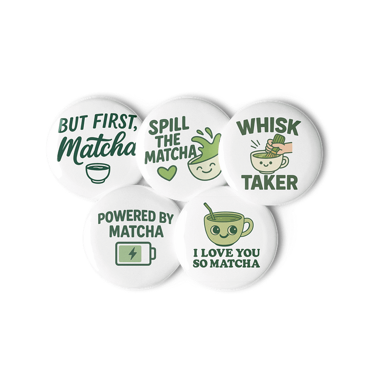 Matcha Moods – Pin Button Set (5-Pack) product image (2)